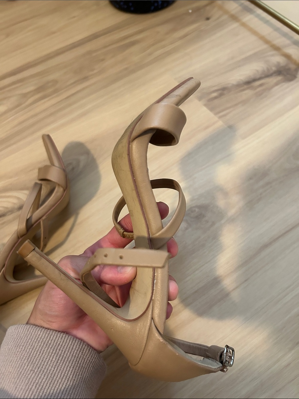 Steve Madden Nude/Tan Strappy Ankle-Tie Heels - Picture 5 of 8